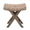 Bali & Pari Hayate Bohemian Grey Kubu Rattan and Mahogany Wood Ottoman Footstool 245-13713-ZORO - alternate 6
